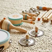 AIYAPLAY Instrumente Muzicale pentru Copii, Jucării Muzicale Montessori din Lemn pentru Copii 3+, Set de Percuție cu Tamburină și Maracas, Cadou pentru Fete și Băieți | Aosom Romania