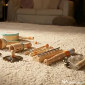 AIYAPLAY Instrumente Muzicale pentru Copii, Jucării Muzicale Montessori din Lemn pentru Copii 3+, Set de Percuție cu Tamburină și Maracas, Cadou pentru Fete și Băieți | Aosom Romania