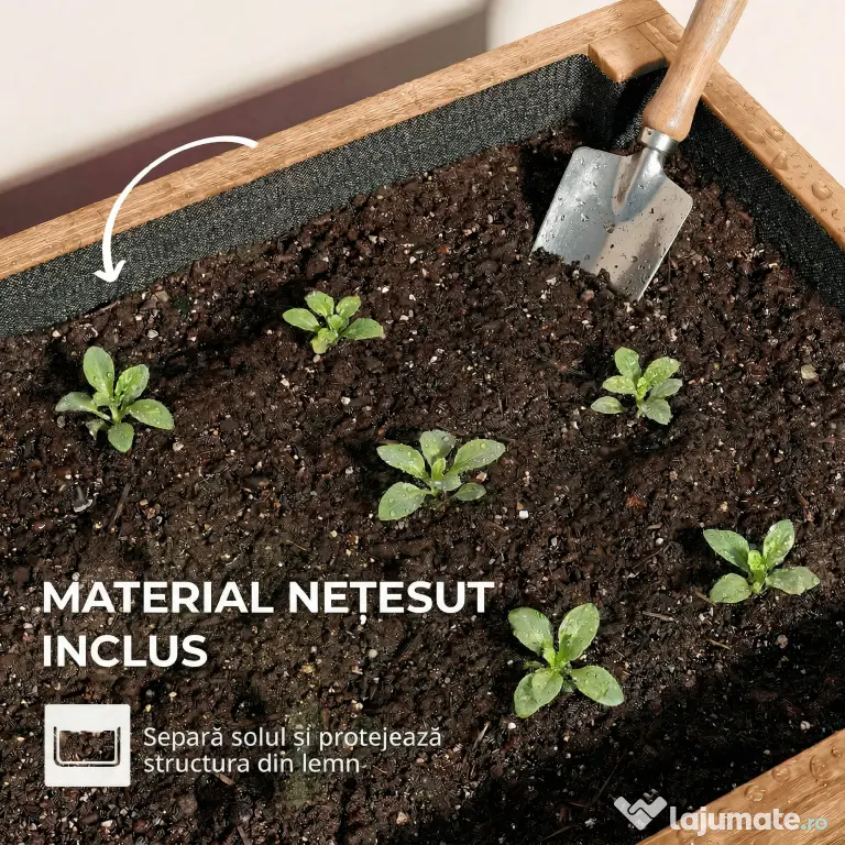 Outsunny Jardinieră Verticală înălțată pe 4 Niveluri, din Lemn pentru Exterior, cu Orificii de Drenaj și Căptușeală Textilă, pentru Plante Aromatice, Flori și Legume, 85x45x140 cm, Maro | Aosom Romania