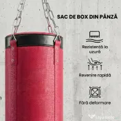 SPORTNOW Sac de Box cu Suport pentru Adulți, Înălțime Reglabilă 185-231 cm, Suport de Box cu Bază Triunghiulară, Sac din Pânză, Bare pentru Greutăți de 2,5 cm, pentru Antrenament Fitness Acasă, Roșu | Aosom Romania