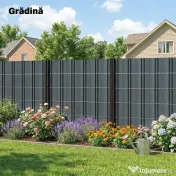 Outsunny Set 4 Bucăți Gard de Grădină pentru Intimitate, Paravan Balcon pentru Protecție, Rezistent la Razele UV, Impermeabil cu Clipsuri, pentru Exterior, Terasă, Balcon, 35m x 19cm, Gri | Aosom Romania