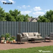 Outsunny Set 4 Bucăți Gard de Grădină pentru Intimitate, Paravan Balcon pentru Protecție, Rezistent la Razele UV, Impermeabil cu Clipsuri, pentru Exterior, Terasă, Balcon, 35m x 19cm, Gri | Aosom Romania