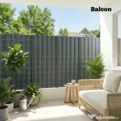 Outsunny Set 4 Bucăți Gard de Grădină pentru Intimitate, Paravan Balcon pentru Protecție, Rezistent la Razele UV, Impermeabil cu Clipsuri, pentru Exterior, Terasă, Balcon, 35m x 19cm, Gri | Aosom Romania