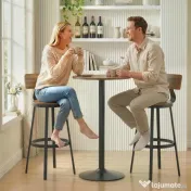 HOMCOM Set 2 Scaune de Bar, Șezuturi Rustice cu Spătar și Suport pentru Picioare, Maro Rustic | Aosom Romania 