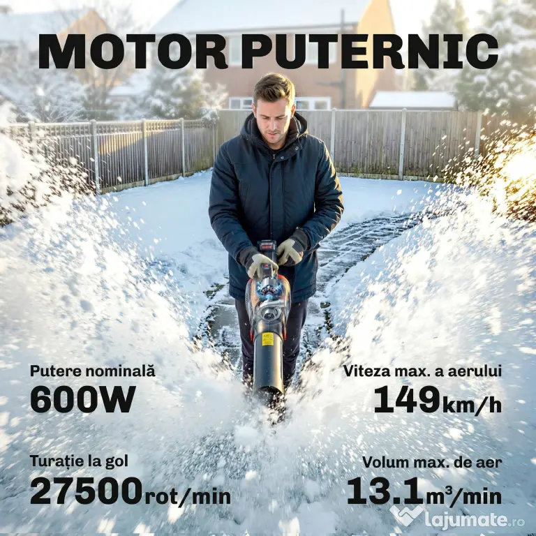 Outsunny Suflător cu Baterie 18V, Suflător de Frunze cu 2 Baterii 4Ah, Motor Brushless 600W, 3 Trepte Viteză 149 km/h, Turbo Boost, 2 Țevi, Încărcător, pentru Grădină Frunze Zăpadă Praful | Aosom Romania