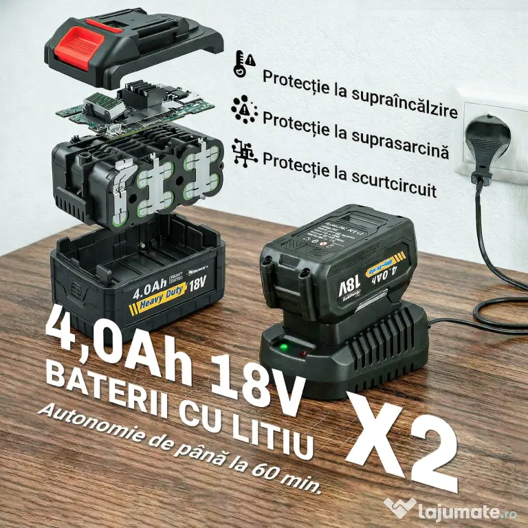 Outsunny Suflător cu Baterie 18V, Suflător de Frunze cu 2 Baterii 4Ah, Motor Brushless 600W, 3 Trepte Viteză 149 km/h, Turbo Boost, 2 Țevi, Încărcător, pentru Grădină Frunze Zăpadă Praful | Aosom Romania