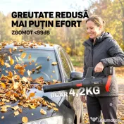Outsunny Suflător cu Baterie 18V, Suflător de Frunze cu 2 Baterii 4Ah, Motor Brushless 600W, 3 Trepte Viteză 149 km/h, Turbo Boost, 2 Țevi, Încărcător, pentru Grădină Frunze Zăpadă Praful 