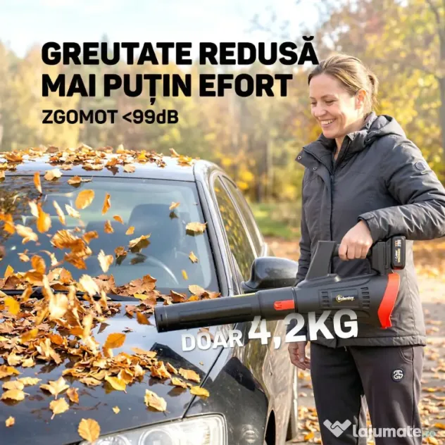 Outsunny Suflător cu Baterie 18V, Suflător de Frunze cu 2 Baterii 4Ah, Motor Brushless 600W, 3 Trepte Viteză 149 km/h, Turbo Boost, 2 Țevi, Încărcător, pentru Grădină Frunze Zăpadă Praful