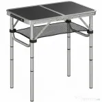 Outsunny Masă de Camping Pliabilă 60 cm, Picnic cu Plasă, Negru