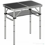 Outsunny Masă de Camping Pliabilă 60 cm, Picnic cu Strat de Plasă, Negru | Aosom Romania