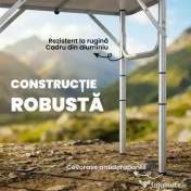 Outsunny Masă de Camping Pliabilă 60 cm, Picnic cu Strat de Plasă, Negru | Aosom Romania