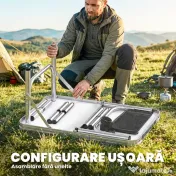 Outsunny Masă de Camping Pliabilă 60 cm, Picnic cu Strat de Plasă, Negru | Aosom Romania