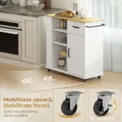 HOMCOM Cărucior mobil multifuncțional pentru depozitare | Aosom Romania