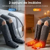 HOMCOM Aparat de Masaj pentru Picioare cu Compresie cu Aer, 3 Moduri, 3 Intensități, 2 Niveluri Căldură, Gri | Aosom Romania 