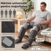 HOMCOM Aparat de Masaj pentru Picioare cu Compresie cu Aer, 3 Moduri, 3 Intensități, 2 Niveluri Căldură, Gri | Aosom Romania 