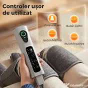 HOMCOM Aparat de Masaj pentru Picioare cu Compresie cu Aer, 3 Moduri, 3 Intensități, 2 Niveluri Căldură, Gri | Aosom Romania 