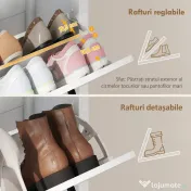 HOMCOM Dulap pentru Pantofi, 2 Sertare Rabatabile, Rafturi Reglabile, Alb | Aosom Romania 