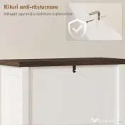 HOMCOM Dulap pentru Pantofi, 2 Sertare Rabatabile, Rafturi Reglabile, Alb | Aosom Romania 