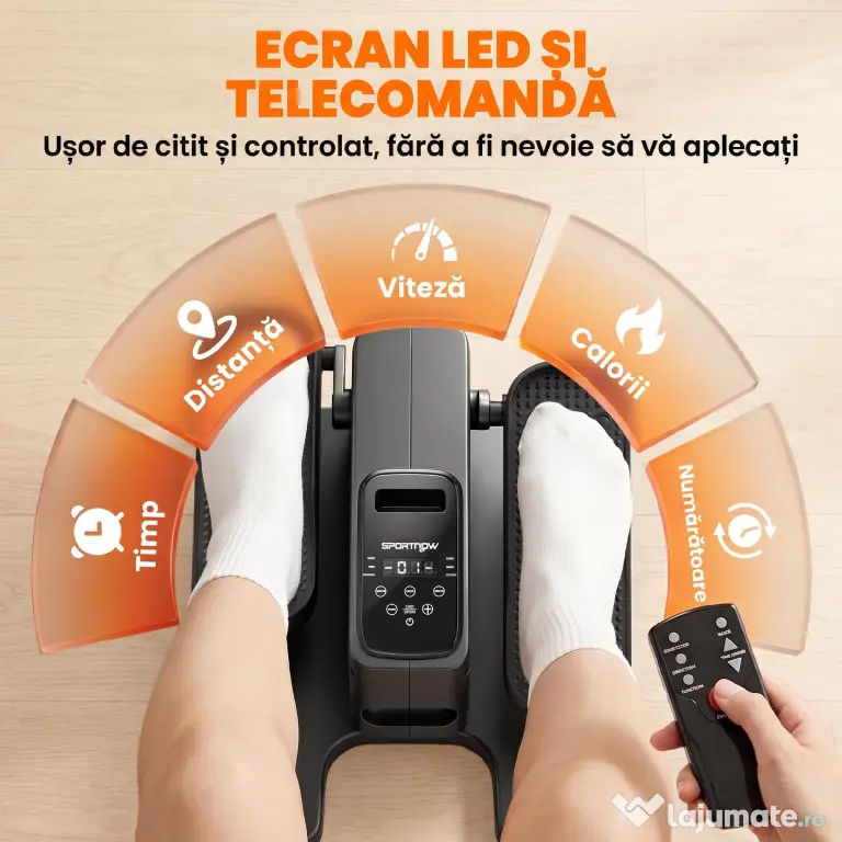 SPORTNOW Mini Bicicletă Eliptică de Birou, Manual/Automat, 12 Viteze Reglabile pentru Acasă | Aosom Romania