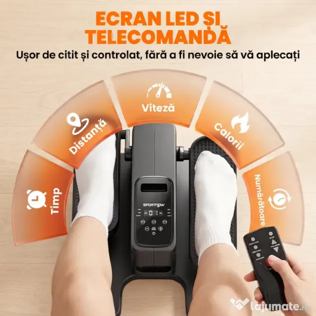 SPORTNOW Mini Bicicletă Eliptică de Birou, Manual/Automat, 12 Viteze Reglabile pentru Acasă | Aosom Romania