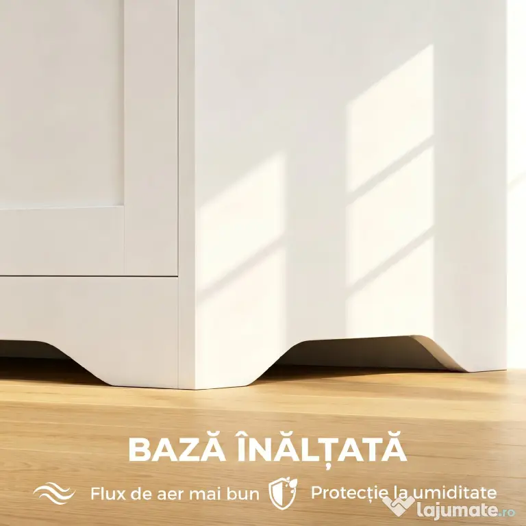 HOMCOM Ladă de Depozitare Interioară Modernă cu Balamale de Siguranță, 80 x 40 x 45 cm, Alb | Aosom Romania