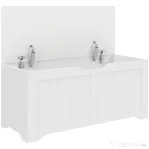 HOMCOM Ladă de Depozitare Interioară Modernă cu Balamale de Siguranță, 80 x 40 x 45 cm, Alb