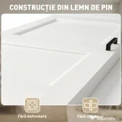 HOMCOM Ușă Culisantă de Interior din Lemn de Pin cu Șină Silențioasă, Ghidaj, Kit Accesorii, Alb | Aosom Romania