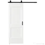 HOMCOM Ușă Culisantă de Interior din Lemn de Pin cu Șină Silențioasă, Ghidaj, Kit Accesorii, Alb