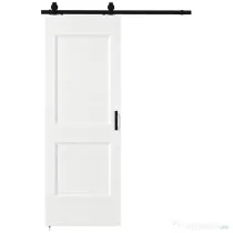 HOMCOM Ușă Culisantă de Interior din Lemn de Pin cu Șină Silențioasă, Ghidaj, Kit Accesorii, Alb