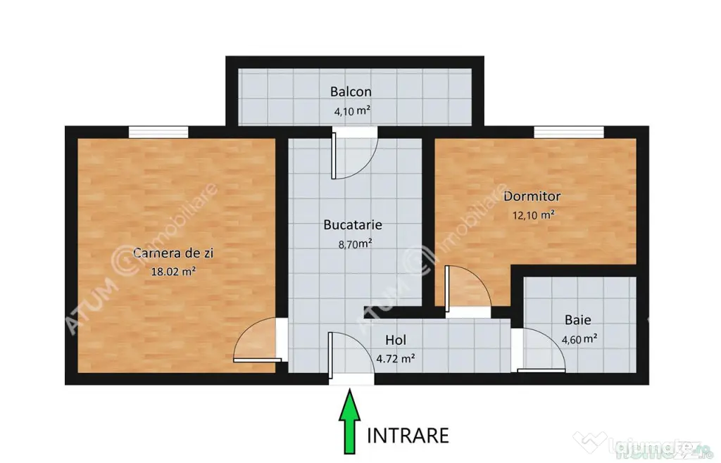 Apartament intabulat cu 2 camere la cheie etaj 1 zona Doamna - Sibiu (Sibiu)