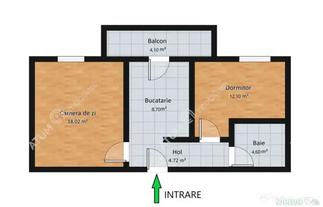 Apartament intabulat cu 2 camere la cheie etaj 1 zona Doamna - Sibiu (Sibiu)