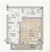 Apartament 1 cameră decomandat, renovat, Loc de parcare CF, 