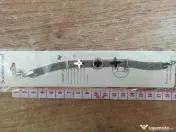 Brățară din Oțel Inoxidabil Tip Plasă (Milanese) – Reglabilă, Model Trifoi, Argintie, Nouă 