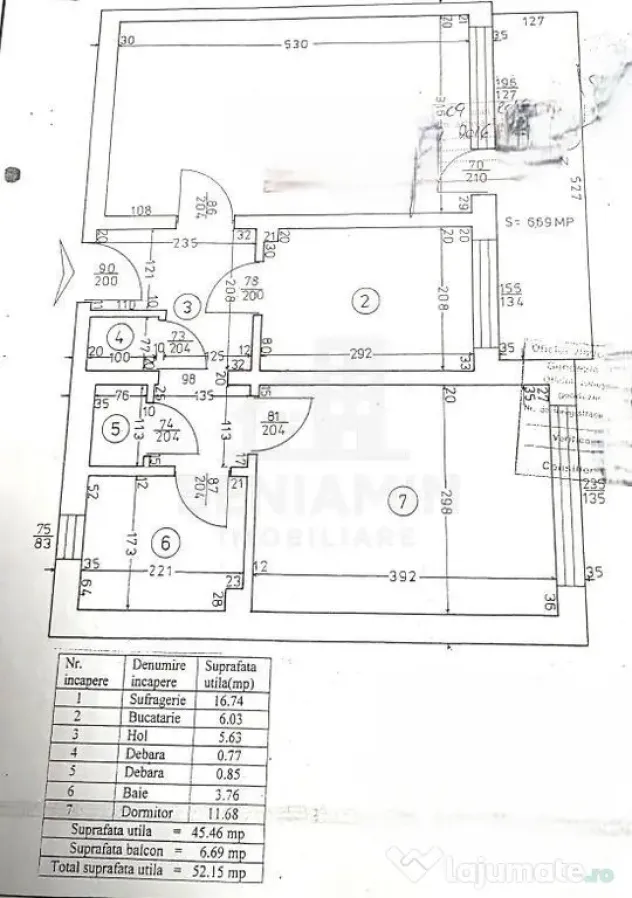 Apartament 2 camere decomandat 52mp Brazda, centrala proprie