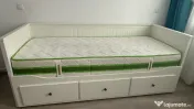 Set Mobilier IKEA HEMNES: Divan Extensibil + Saltea Somneo + Comodă 8 Sertare 