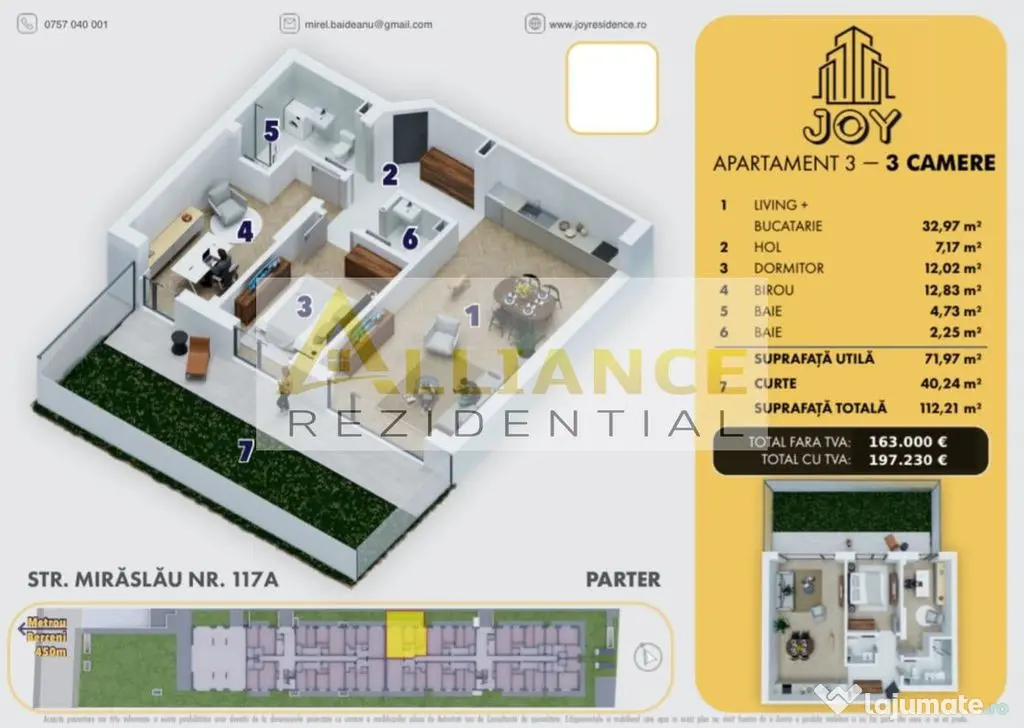 5 MINUTE METROU BERCENI - APARTAMENT 3 CAMERE Â - 112m...