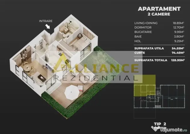Apartamente 2 camere + gradina { Proiect Nou Soseaua Leor...
