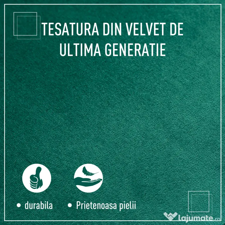 Homcom Fotoliu Verde din Catifea – Elegant cu Picioare din Lemn