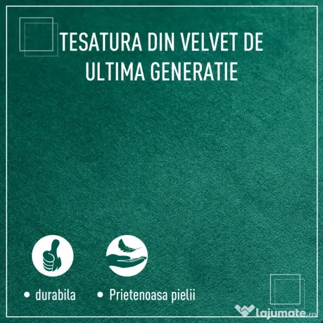 Homcom Fotoliu Verde din Catifea – Elegant cu Picioare din Lemn