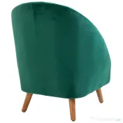 Homcom Fotoliu Verde din Catifea – Elegant cu Picioare din Lemn 