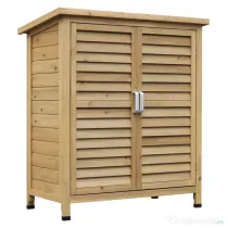 Outsunny Dulap de grădină din lemn de brad cu acoperiș din bitum impermeabil, 87x46.5x96.5cm