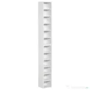HOMCOM Bibliotecă Raft pentru CD-uri, Set 2 Bucăți cu 12 Polițe din Lemn, 21x19.2x88.3 cm, Alb 