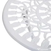 Outsunny Set de Grădină 3 Piese din Aluminiu cu 2 Scaune 42,5x47,5x89 cm și Masă Rotundă Ø60x67 cm, Alb 