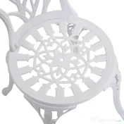 Outsunny Set de Grădină 3 Piese din Aluminiu cu 2 Scaune 42,5x47,5x89 cm și Masă Rotundă Ø60x67 cm, Alb 