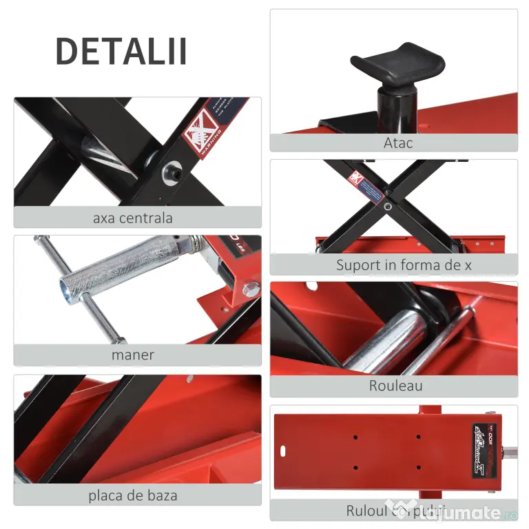 Durhand suport universal de ridicare motociclete, rosu
