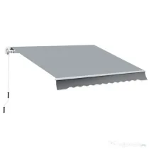 Outsunny Copertina pentru soare tip rulou reglare cu manivela, din aluminiu si poliester, 295x245cm, gri