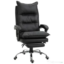 Vinsetto Fotoliu Birou Negru – Rabatabil, Suport Picioare & Ergonomic