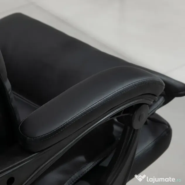 Vinsetto Fotoliu Birou Negru – Rabatabil, Suport Picioare & Ergonomic
