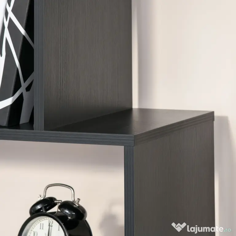 HOMCOM Bibliotecă din Lemn cu 6 Rafturi, 80x24x191 cm, Negru