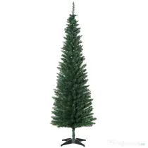 HOMCOM Brad de Craciun Artificial 180cm con 390 Ramuri Dese, Verde